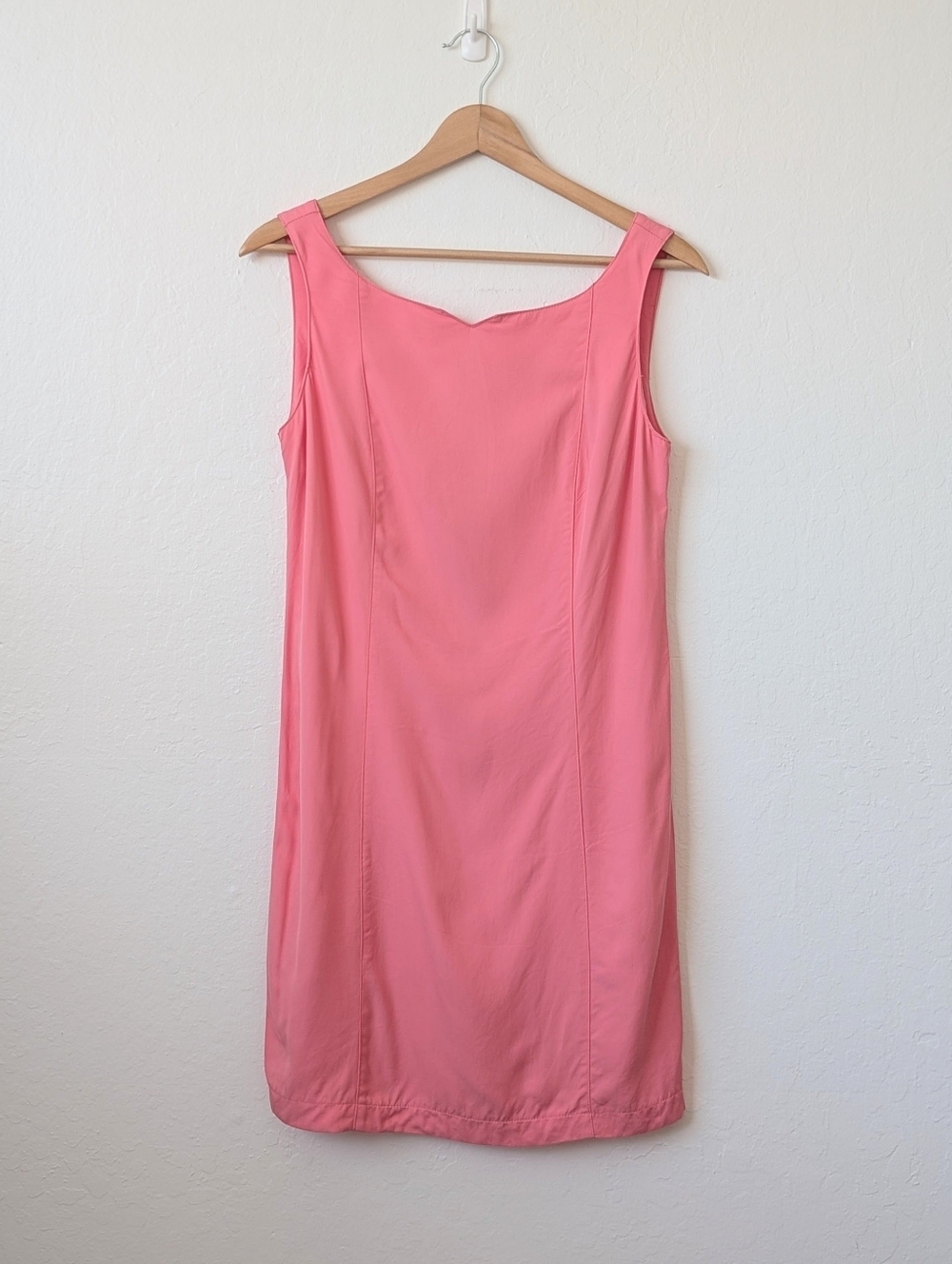 Vintage United Colors Of Benetton Peachy Pink Midi Shift Dress Size EUR 40/US 4